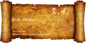 Kuh Andor névjegykártya
